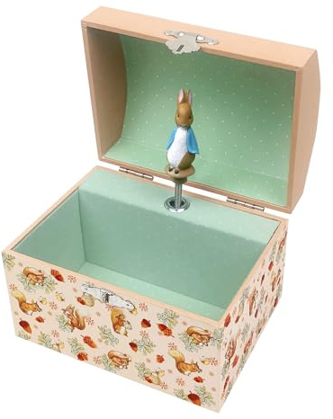 Trousselier - Spardose mit Musik Peter Hase – Spardose für Kinder, Stein, Hase, Spieluhr, Geschenk zur Taufe oder Geburt, Jungen und Mädchen