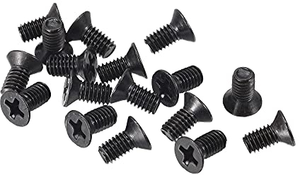 sourcing map 50 Stück Kreuzschlitzschraube Flachkopf Schrauben M4 x 8mm Verschluss Schwarz für Laptop PC TV Lüfter Schalter