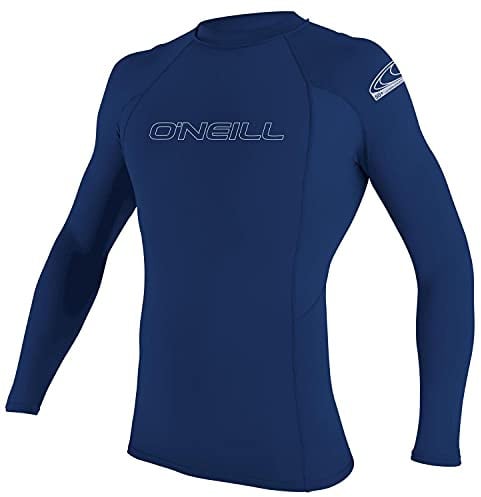 O'Neill Wetsuits Men's Men's Basic Skins Long Sleeve Guard Rash Vest, Navy, 3XL UK