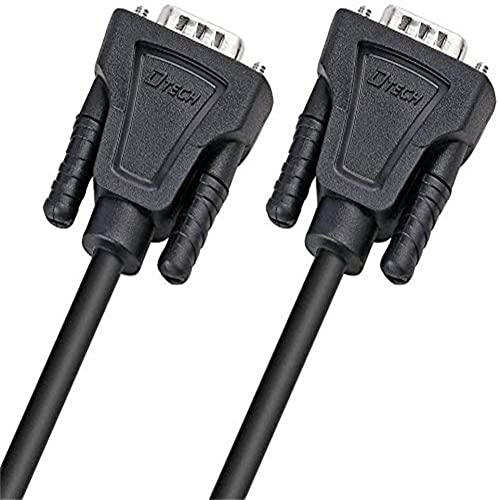 DTECH Cable serial DB9 de 0,5 m conector COM macho a macho RS232 recto mediante cable de datos de 9 pines