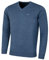 Calvin Klein Herren V-Ausschnitt Soft Cotton Pullover - Denim Marl - M