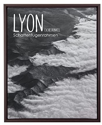 BIRAPA Lyon Keilrahmen für Canvas 100x140 cm in Eiche Dunkel, Rahmen für Leinwände, Leerrahmen für Leinwand, Schattenfugenrahmen für Keilrahmen, Leinwand Rahmen