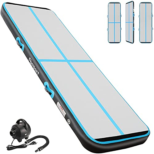 FBSPORT Trainingsmatte, 10 cm, Höhe, aufblasbar, Air Tumbling Track 3 m, Gymnastikmatte, aufblasbar, Tumbling, Gymnastikmatte, für Turner, Tumbling, Yoga, mit Pumpe