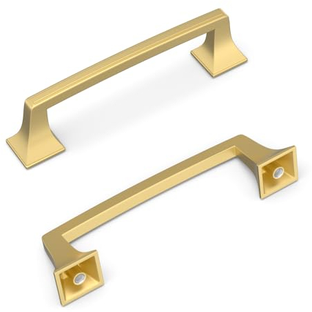 goldenwarm 5Pack Cupboard Handles Gold Kitchen Cabinet Handles 160mm Hole Centers Solid Zinc Alloy Drawer Pulls