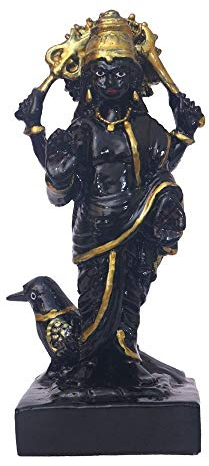 Shani Dev | Shani Maharaj Handicraft Spirituelle Figur, 19 cm, Schwarz, 1 Stück
