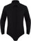 Jowowha Herren Body Bodysuit Einteiler Overall Langarmshirt Hemd Bluse Tops Slim Fit Hemdbody mit Druckknöpfe im Schritt Schwarz XXL