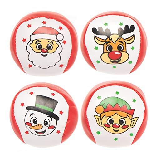 Baker Ross FC251 Weihnachts Softbälle - 8er Pack Spielzeug für Kinder, ideal für Partytaschen und kleine Geschenke für Kinder oder zu Nikolaus