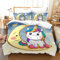 FEELJAM Einhorn Bettwäsche Set Einzelbett Bettbezug 135x200 Mädchen Mikrofaser Einhorn Mond Bettbezug