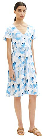 TOM TAILOR Damen 1036648 Kleid, 32135 - Blue Shapes Design, 34