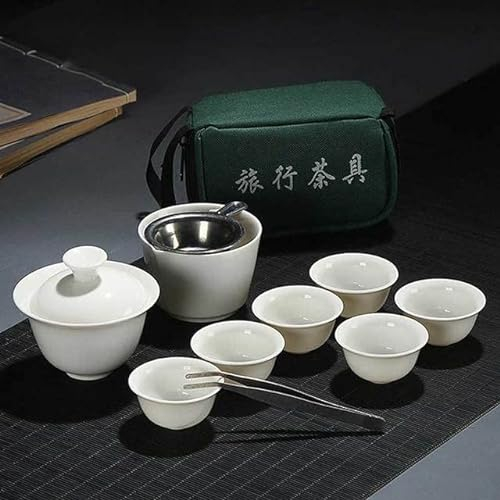 Chinois Voyage Kung Fu Service À Thé en Céramique Blanche Portable Tasse À Thé en Porcelaine Service Gaiwan Tasse De Cérémonie Théière Vaisselle À Thé Exquis