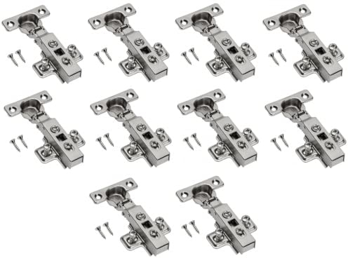 Gedotec Scharniere für Schranktüren - Topfband | 10 Stück Mini-Scharnier Eckanschlag inkl Montageplatte | MINI STAR | Topfscharniere 26mm | Schanier zum Schrauben + Soft-Close Dämpfung | Schranktür