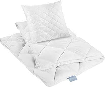 XDREAM Pure Bettwaren-Set Kopfkissen 80 x 80 cm + Ganzjahresbettdecke 155 x 220 cm | medium Bettdecken und Kopfkissen| Allergiker geeignet | 100% Mikrofaser | Öko-Tex Zertifiziert