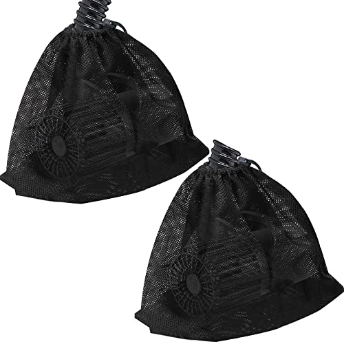 Hecaty 2 Pack 17.7 x 17.7 Pump Barrier Bag, Pond Pump Filter Bag, Black Media Bag Large Pump Mesh Bag for Outdoor Water Ponds Filters (2Pcs-17.7 x 17.7)