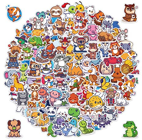 300Stück Tier Aufkleber, Niedliche Aufkleber für Kinder,Kawaii Aufkleber für Wasserflaschen,Telefon, Laptop, Wasserfeste Vinyl Aufkleber für Teenager, Mädchen, Jungen, Tier Aufkleber, Geschenke