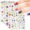5sheets Cute Nail Stickers for Kids Little Girls Boys Self-Adhesive Cartoon Dinosaur Small Animals Nail Stickers for Nail Art Design Accessories