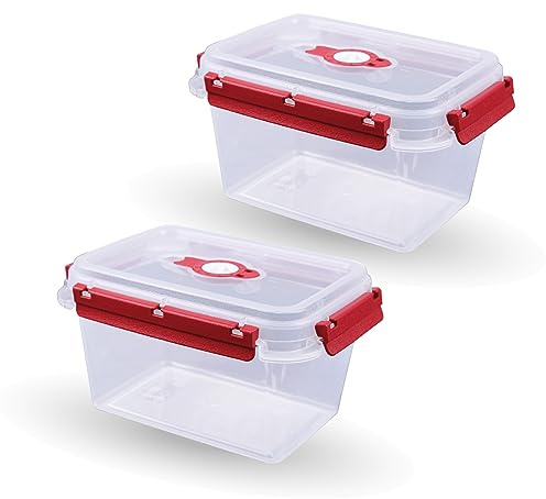 Bestlivings Frischhaltebox 1,5L - Lunchbox im Set Rot - 2er Pack (2 Stück)