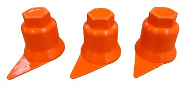 KRAM-Tuck - 100x Radschrauben - Radmuttern - Radschraubenkappen - Radmutternkappen - Kunstsoff Kappen Abdeckungen - Indikator für lose Schrauben (Orange, 32MM)