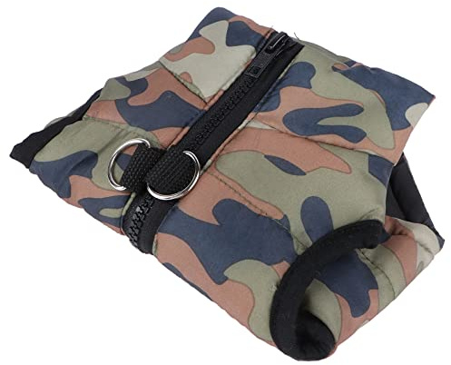 minkissy Hundeweste Herbst aus und Ärmellose Baumwolle Nylon mit Reißverschluss S Gepolstert Winter Größe Camouflage Muster für für Welpen im Outdoor Einsatz