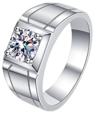 Homxi Silber Ringe 925 Damen,Verlobungsring 4 Zinken Solitär mit Moissanit 0.5ct Ring Verlobung Damen Silber Gr 65(20.6)