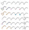 LOLIAS 36 Stück 20G Nasenpiercing Stecker 316L Chirurgenstahl Nasenstecker Silber Herz Stern Mond Nostril Piercing Damen Screw/Straight/L-Form Nasenpiercing Ring Nasen Nase Stud Nose Piercing Schmuck