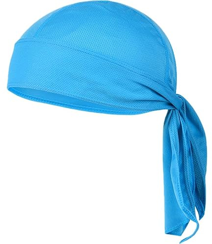 VIAUMBR Piratentuch Bandana Cap Durag Fahrrad Kopfbedeckung Motorrad Kopftuch unter Fahrradhelm Piraten Tuch Pirat Sommer (Hellblau)