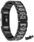 LXURY Bling Metall Armbänder kompatibel mit Fitbit Charge 3/ Charge 4 Armband, Funkelnd Diamant Metall Ersatz Armband (Schwarz)