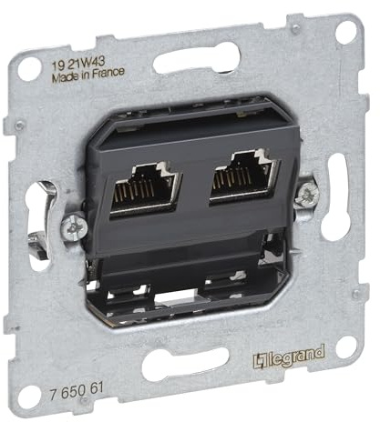LEGRAND, SEANO Datendose 2 x RJ45, Einsatz, Kat. 6A, UTP, ungeschirmt, 765061
