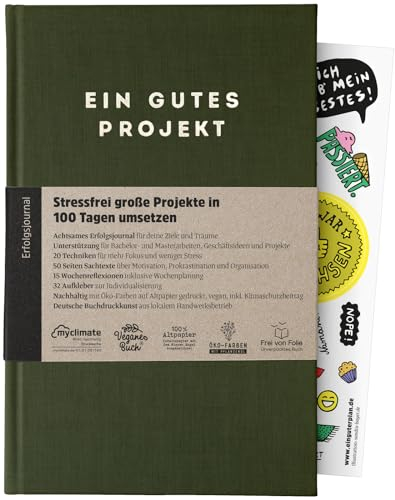 Ein gutes Projekt – Achtsames Erfolgsjournal für mehr Produktivität und Fokus – Ziele erreichen ohne Stress – Undatierter Projektplaner über 100 Tage (Wald)