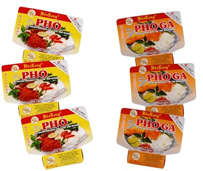 Pho Bo Ga Suppengewürz - Sechserpack - Bouillonwürfel - 3x Rind + 3x Huhn - Vietnamesische Würzmischung für Reisnudel Suppe - OG ASIA - 6er Pack - 450g