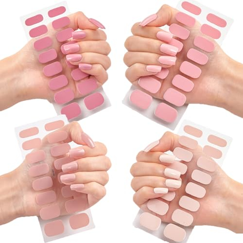 Quinnas Nails - Quinnas Gel Nail Stickers, Gel Nail Strips Kit, Quinnas Gel Nail Stickers with Uv Light Kit, DIY Gel Nail Stickers Kit, Easy to Apply & Remove (#1)