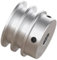 CHANCS V-förmige Riemenscheibe 40mm OD 6mm(1/4„) Doppelt gerillte feste Riemenscheibe für Motorantriebsrad 6mm(1/4“) PU Rundriemen