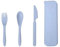 FUZVOL Cutlery Set Reusable Knife Fork Spoon Set with Case Portable Travel Utensils Eco-Friendly Flatware Set 3PCS Service for Outdoor Picnic Camping Blue