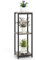 COSTWAY Supports de Plantes Métallique à 3 Niveaux, Porte-Plantes d'Angle avec Dispositifs Anti-basculement, Organisateur de Pots de Fleurs Carré pour Balcon Salon Bureau, Gris + Noir