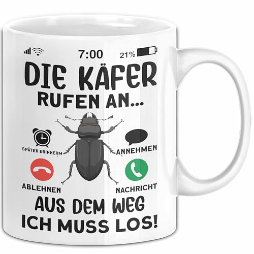 Käfer Liebhaber Tasse Geschenk Die Käfer Rufen An Geschenkidee Becher (Weiß)