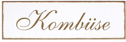 Dekolando Deko Türschild - Kombüse - Schild 150 x 50 mm - Schilder Türschilder Namensschilder Wohnung selbstklebend Holzschild Tür Holzschilder