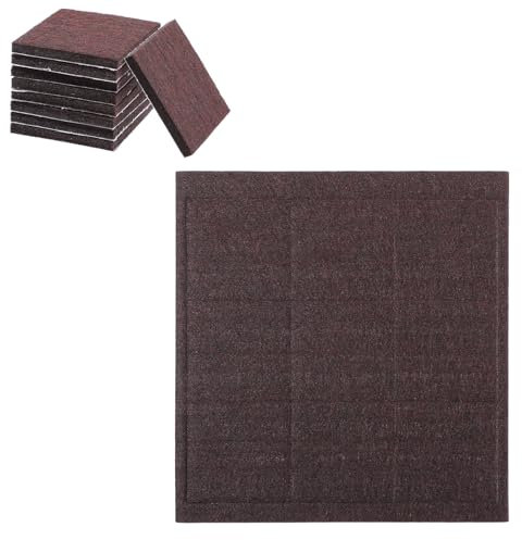 18Pcs Square Furniture Pads, Ymapinc 2 inch x 2 inch Self Adhesive Cuttable Floor Protectors for Furniture Anti Scratch Legs Felt Pads for Furniture Feet Hardwood Floor (Brown)