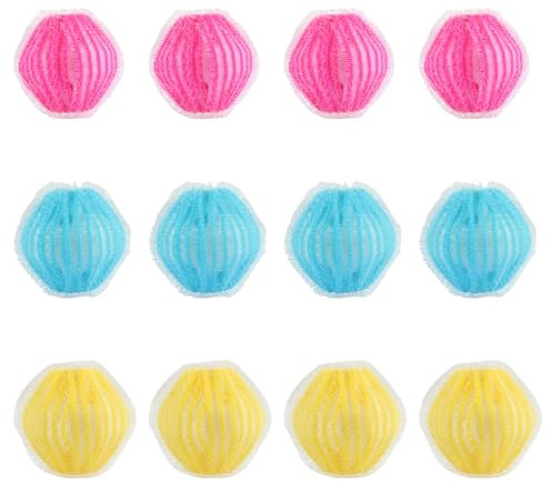 HAICN Lot de 12 boules anti-peluches réutilisables multicolores pour enlever les poils d'animaux de compagnie