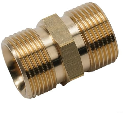 Male Connector for Pressure Washer Hose Reels and Ball Valves, Perfect for RVs and Boats (M22/15mm)
