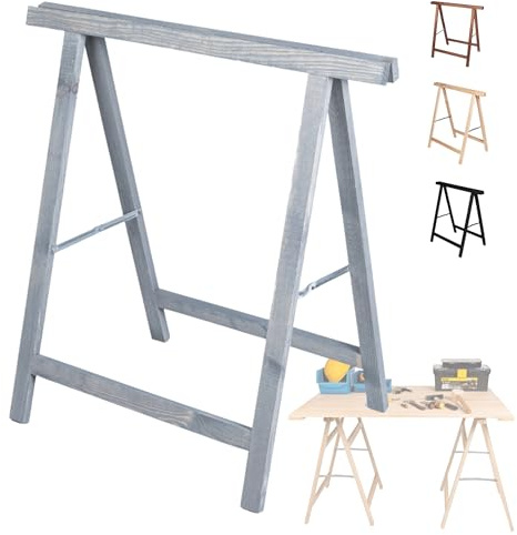MODO24 Holzbock Klappbock Arbeitsbock Tapezierbock Sägebock Montagebock Unterstellbock SDKM, 73x73x44 cm, Farbe: Grau