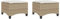 vidaXL Gartenhocker mit Kissen 2 STK. Beige 55x55x36 cm Poly Rattan, Outdoor Hocker, Garten Sitzhocker, Sitzhocker Terrasse, Terrassenhocker