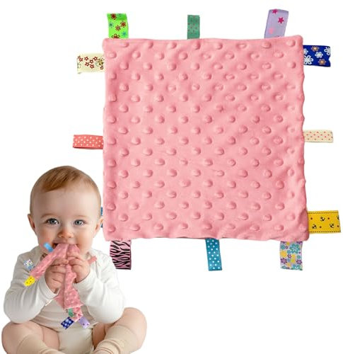 Taggy-Decke, Baby-Taggy-Schmusetuch, Taggy-Decke, Baby-Schmusetuch, Spielzeug-Taggies für Babys, für Neugeborene Jungen (Rosa)