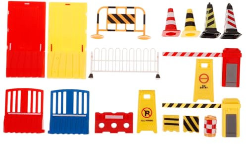 ADOCARN Achtung Kinder 32st Simulierte Verkehrsbarrikaden Auto Verkehrszeichen Für Mini-verkehrszeichen Simulation Verkehrszeichen Simulation Von Verkehrszeichen Straßensperre Plastik Roadblocks