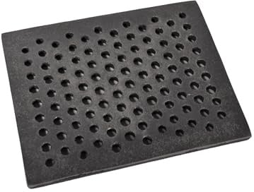SEZAM Gussrost mit Löchern Ofenrost Ascherost Gußrost Kaminrost passend Kaminofen Tafelrost Rost Ofengitter Feuerrost Kohlerost Eckrost Verschiedene Abmessungen (25 x 19,5 cm)