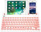 Wekity Dual Channel Multi-Device Universal Cute Wireless Bluetooth Keyboard Portable Slim with 20m Connection Distance for Tablet Smart Phone PC Windows Android iOS Mac (Pink)