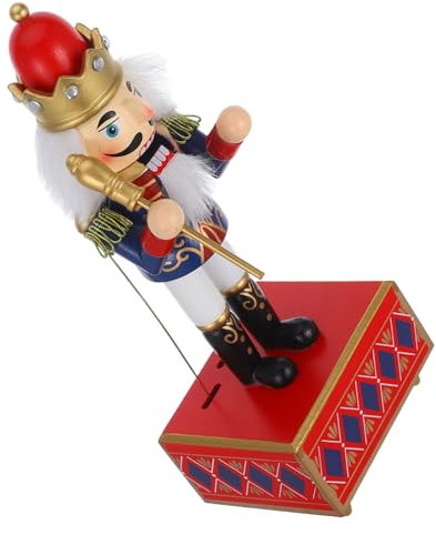 Alipis Xmas Nutcracker Music Box with Staff Unique for Music Lovers Nutcracker Craft Holiday Decor for Home Office
