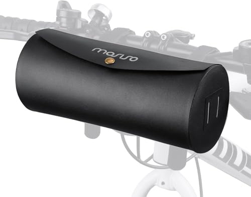 MOSISO Fahrrad Lenkertasche, 2L Wasserdicht Fahrrad Lenkertasche Kleine Fahrradfronttasche, Klappe Fahrradaufbewahrung Zylinder Tasche mit Schulterriemen für Straßen, Berg & Pendlerradfahren, Schwarz