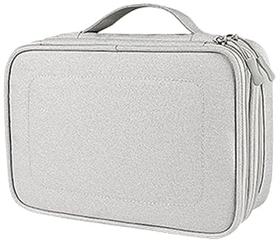 UKCOCO Organizzatore Elettronico Portatile Borsa Per Power Bank e Dispositivi Custodia Cerniera Doppia Per Cavi e Caricabatterie Per Viaggio e Ufficio