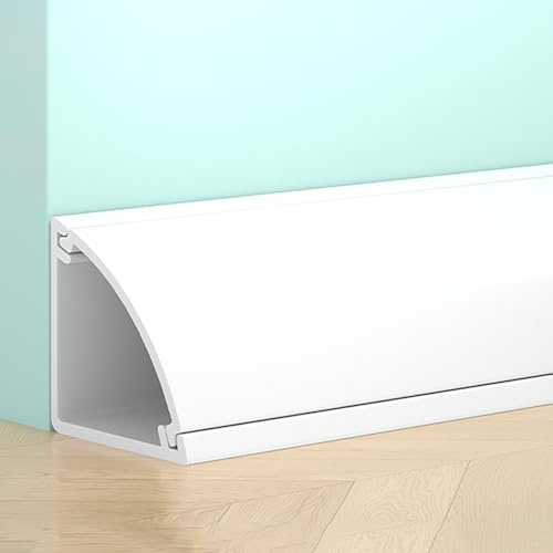 QiaoRong Passe Cable Sol Autocollant en PVC pour Angle Mural Cache Cable Passage Bureau Protège Les Câbles et Prévient Les Chutes de Câbles(White,3x3cm/1.2x1.2in)