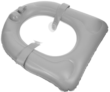 LRXIYODE Inflatable PVC Toilet Seat Riser Cushion with Suction Cups for Seniors Elderly Adults Portable Shower Chair Cushion Puncture-Resistant Raised Toilet Seat for Travel and Camping