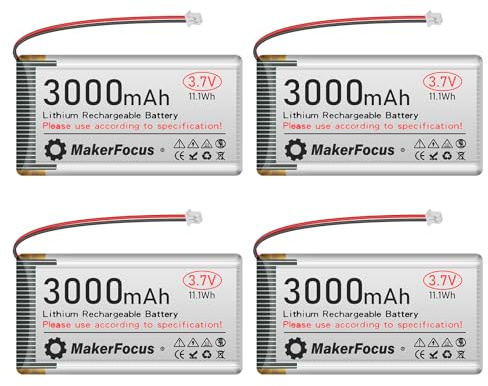 YELUFT 3,7 V 3000 mAh LiPo Akku für ESP32, Meshtastic Node 4 Stück